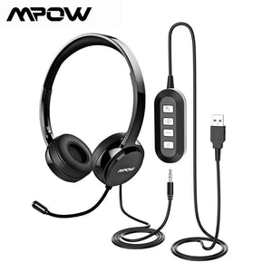 PA071 Wired Headsets Crystal Clear Sound With Mic& In-line Control Wired Headphone for Mac PC Computer Office Skype Calls - 63705 Find Epic Store