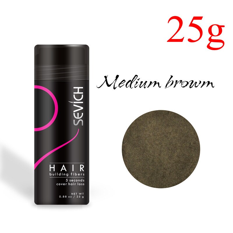 Sevich 25g Hair Fibers Keratin Thickening Applicator Spray Hair Building Fibers Hair Loss Products Instant Regrowth Powders - 200001174 United States / Medium brown Find Epic Store