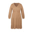 Plus Size Elegant V Neck Solid Loose Midi Dress - 200000347 YELLOW / XL / United States Find Epic Store