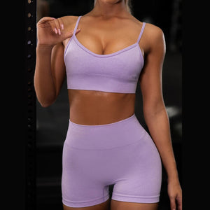 2Pcs Yoga Set Running Sports Suit - 200002143 Halter purple / S / United States Find Epic Store