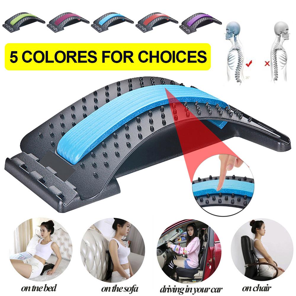 1pc Back Stretch Equipment Massager Magic Stretcher Fitness Lumbar Support Relaxation Spine Pain Relief Massageador - 200001970 Find Epic Store