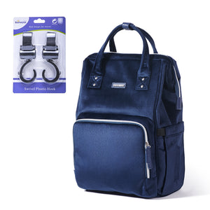 Baby Diaper Bag Backpack Mommy Travel Bag Stroller Organizer - Insulation Pockets, Back Safety Pocket,Stroller D-ring - 100001871 Blue with hooks / United States Find Epic Store