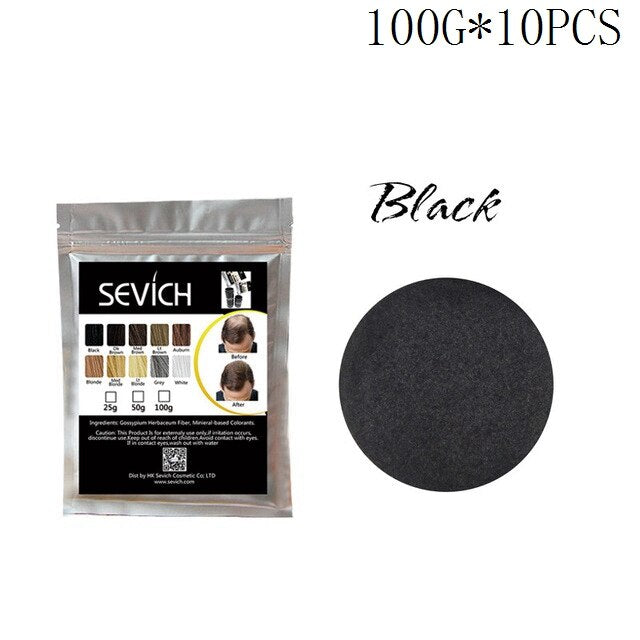 Sevich 10 Color 1000g Refill Bags Salon Regrowth Keratin Hair Fiber Thickening Hair Loss Conceal Styling Powders Extension - 200001174 United States / black Find Epic Store
