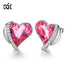 Luxury Noble Pink Crystals Stud Earrings for Women Heart Angel Wings Earrings Wedding Party Jewelry Gift - 200000171 Pink / United States Find Epic Store