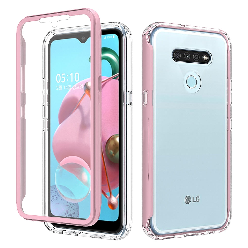 Transparent 2 in 1 Case for LG K51 STYLO 6 K31 Shockproof Hybrid Hard + TPU Shield Case for LG Premier Pro PLUS Aristo 5 Plus - 380230 for LG K51 / Pink / United States Find Epic Store