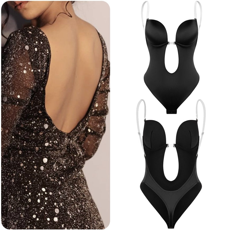 V-Neck U Plunge Thong Shaper Waist Trainer - 31205 Find Epic Store