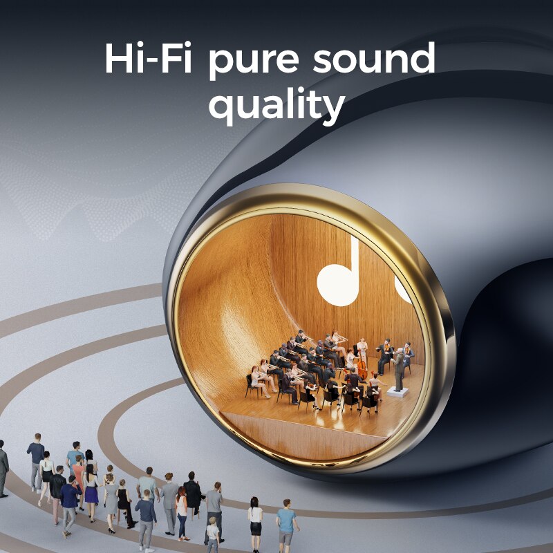 JR-TL6 HD fingerprint calling LED digital display TWS Bluetooth Earphone Active Noise Cancelling 3D Stereo Power Bass Earphone - 63705 Find Epic Store