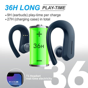 T1 TWS Bluetooth Headphones Sport 9D Stereo HiFi BT V5.0 Wireless Earphones IPX7 Waterproof 36Hrs Play-time Touch Control - 63705 Find Epic Store