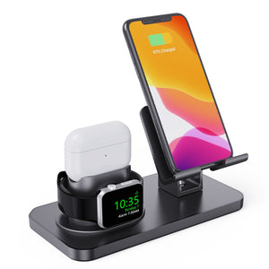 3 in 1 Charging Dock Holder For iPhone 11 12 Pro XR XS Max Silicone Charger Stand for Apple Watch AirPods Charging Station Docking - 5093004 Find Epic Store