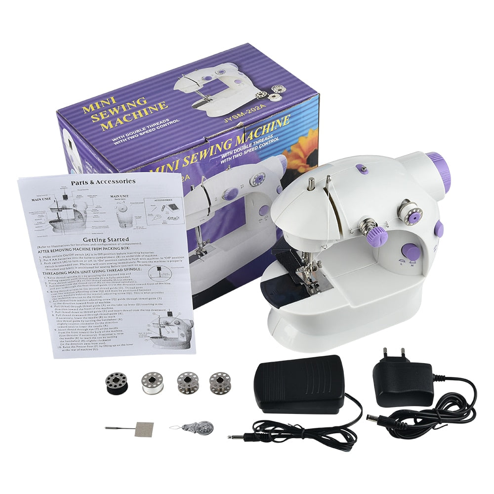 Mini Electric Sewing Machine Adjustable Speed Portable Household Multifunctional Sewing Machine with Light Cutter Foot Pedal - 329 Find Epic Store