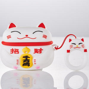 For Airpods Pro Case Cute Anime Cartoon Lucky Cat for Airpods 2 Cover Soft Rechargeable Headphone Cases Protector Silicone - 200001619 United States / white pro Find Epic Store
