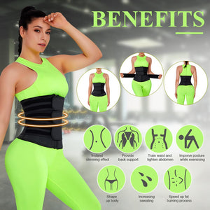 Women Waist Trainer Cincher Belt Tummy Control 3 Powerful Waist Strap Body Shaper High Compression Slimming Girdle Workout Band - 31205 Find Epic Store
