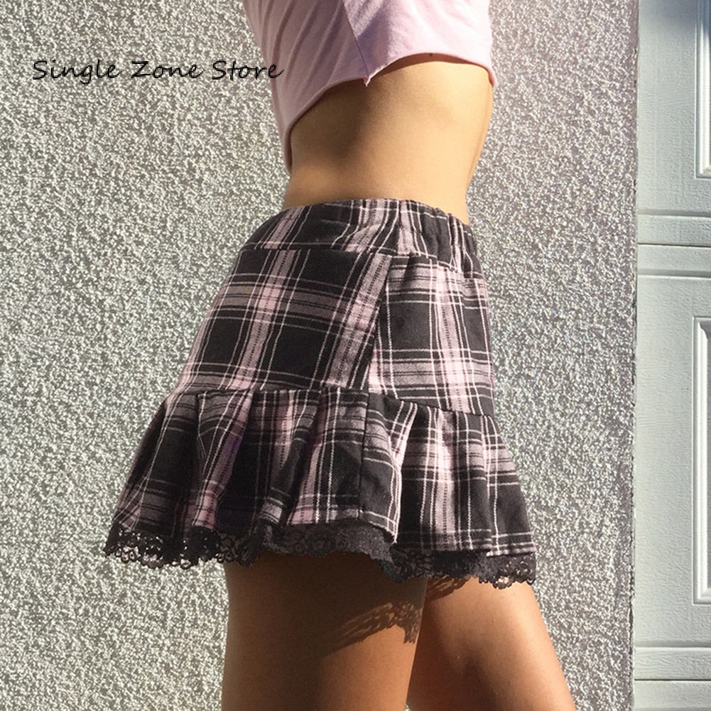 Lace Patchwork Mini Skirt - 349 Find Epic Store