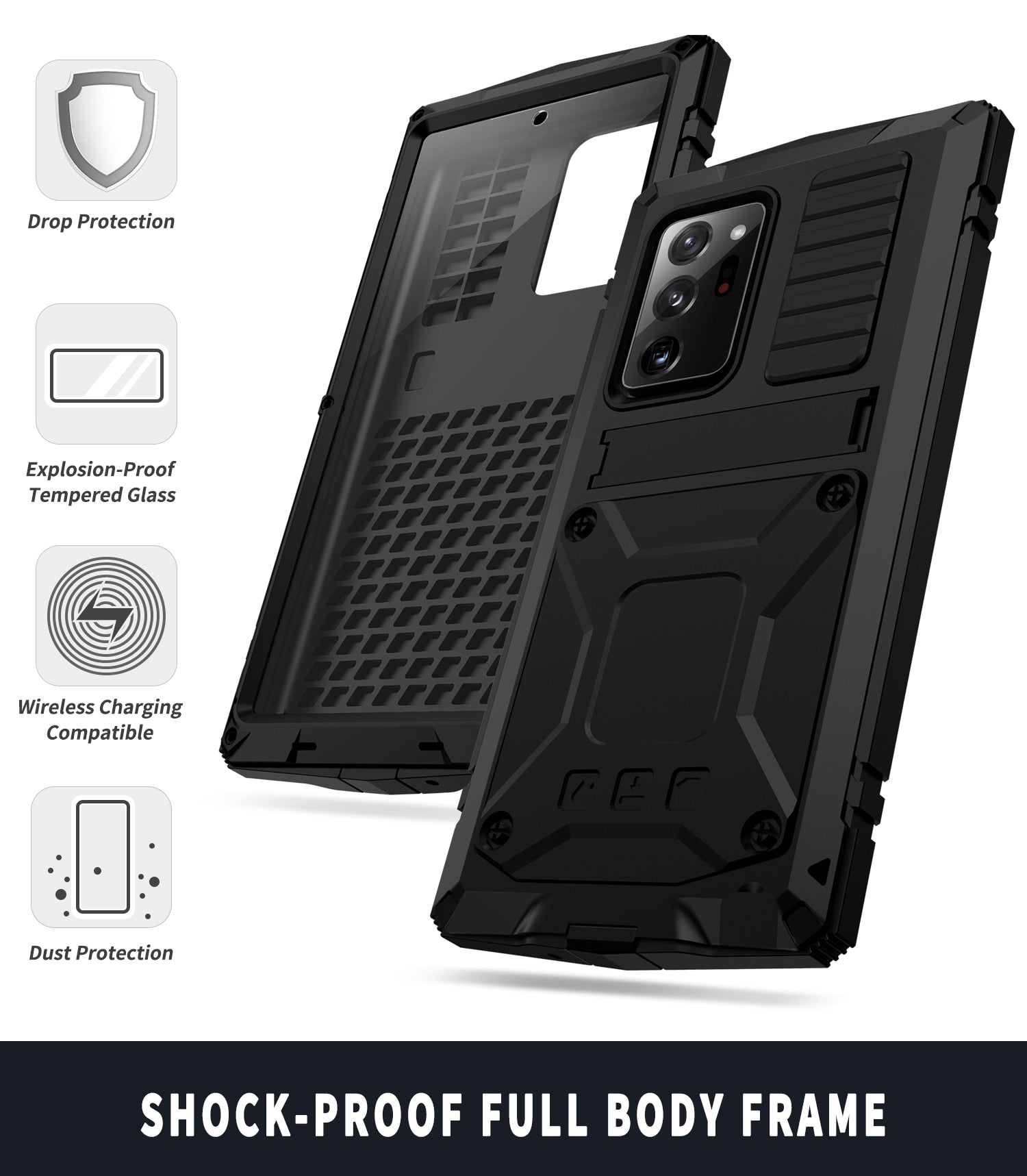 With Bracket+Full Protective For Samsung S21 Plus Ultra Samsung Note 20 Ultra Case Kickstand Dual Layer Protective Shockproof - 380230 Find Epic Store