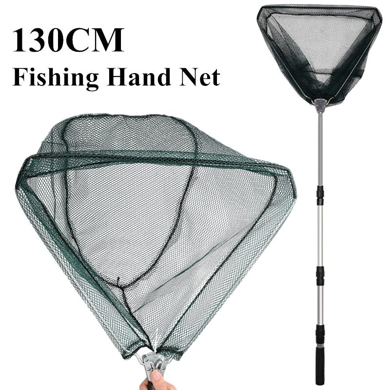 190cm 130cm 55cm Telescopic Landing Net Folding Fishing Pole Extending Fly Carp Course Sea Mesh Fishing Net For Fly Fishing - 13003 130CM Fishing Net / United States Find Epic Store