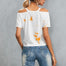Tie Dye Fashion Pattern Short Twist Knot V-neck Off Shoulder T-shirt - 200000791 Find Epic Store
