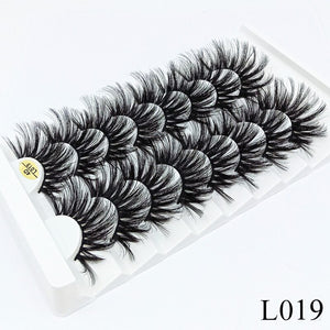 8 pairs of 25mm eyelashes cruelty-free artificial 3D mink eyelashes, soft and natural false eyelashes wholesale manufacturer - 200001197 L019 / United States Find Epic Store