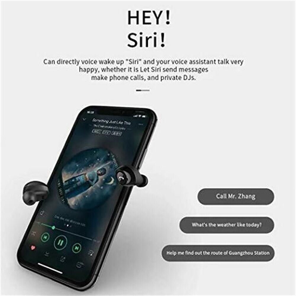 Real Wireless Bluetooth Earbuds Bluetooth 5.0 Binaural Clear Crystal Call Earphone with Charging Box & 100 Hrs Long Standby Time - 63705 Find Epic Store