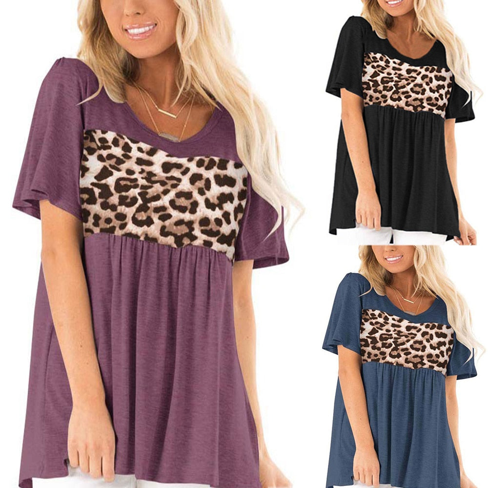 Solid Color Casual Leopard Print Dress - 200000791 Find Epic Store