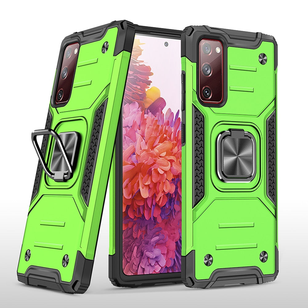 Green Case Color - Luxury Magnetic Shockproof Stand Case For Samsung Galaxy S21 S20 FE Plus S10E Note 20 Ultra A51 A71 5G A10 Ring Phone Case Cover - 380230 Find Epic Store