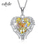 925 Sterling Silver Jewelry Fashion Four Colors Crystal Heart Angel Wing Pendant - 200001699 Yellow / United States / 40cm Find Epic Store