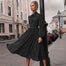 Scarf Collar Long Sleeve Polka Dot Dress - 200000347 Find Epic Store