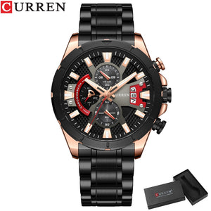 Top Brand Luxury Fashion Watches Men's Casual Quartz Wristwatch Business Watch Men Stainless Steel Waterproof Male Clock - 0 Black Rose box Find Epic Store