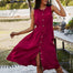 Fashion Button Sleeveless Dress - Red / S / United States Find Epic Store