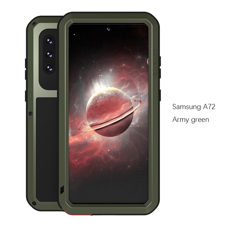 Samsung Galaxy A72 4G/5G Case, Aluminum Metal Gorilla Glass Shockproof - 380230 for Galaxy A72 / Green / United States|NO Retail packaging Find Epic Store