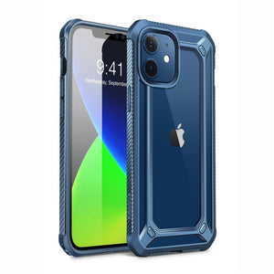 For iPhone 12 Mini Case 5.4 inch (2020) UB EXO Series Premium Hybrid Protective Clear PC + TPU Bumper Case Back Cover - 380230 PC + TPU / Aqua / United States Find Epic Store