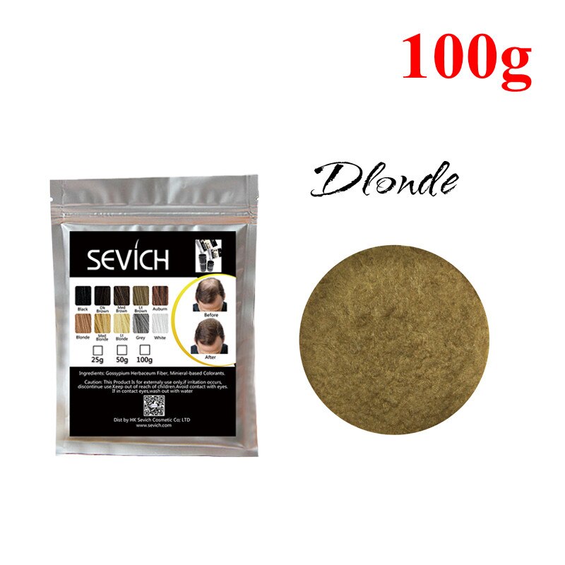 Sevich Hair Building Fiber Powder Refill Bags 100g Anti Hair Loss Products Concealer Refill Fiber Instantly Hair Extension - 200001174 United States / Blonde Find Epic Store