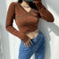 Long Sleeve V-Neck Crop Top - 200000791 Find Epic Store