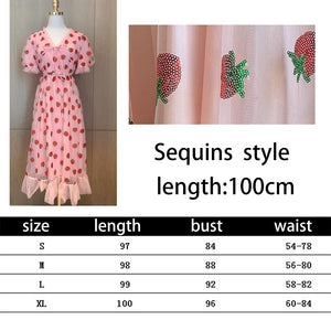 Sexy V-Neck Belt Strawberry Dress - 200000347 100 CM / S / United States Find Epic Store