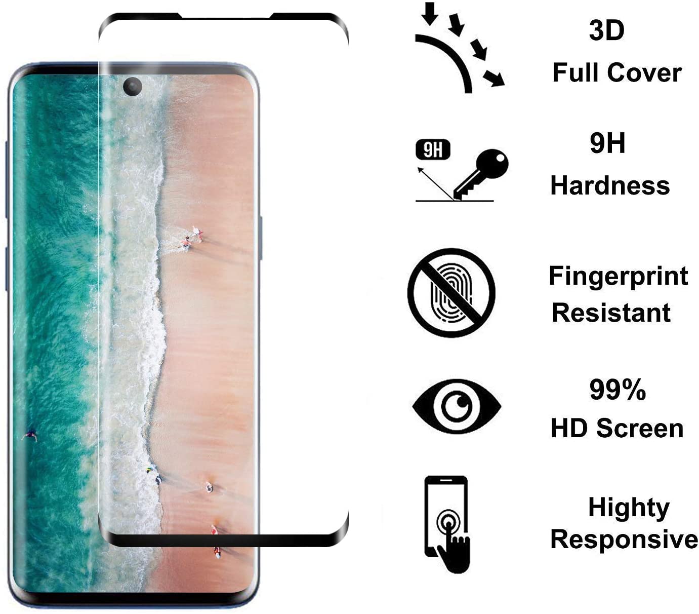 Diamonds Hard for Samsung Galaxy S20 Ultra S10 5G S10e S9 S8 Screen Protector, Clear Tempered Glass Screen Protector Film - 380230 Find Epic Store