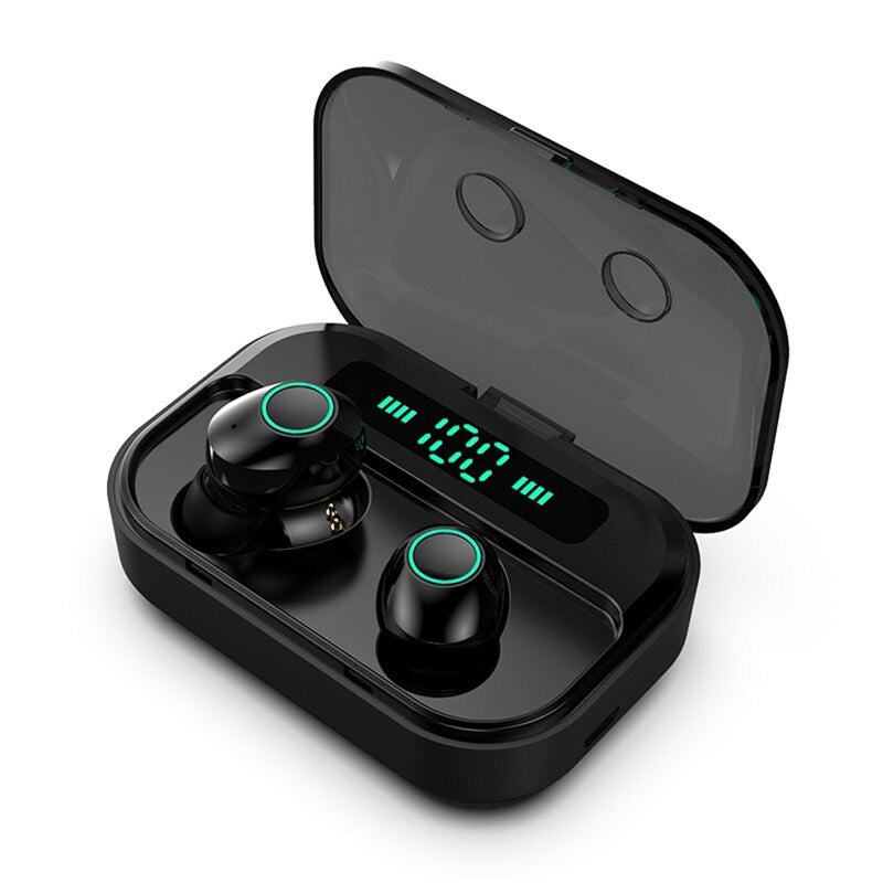 Touch Control Wireless Bluetooth Earbuds Bluetooth 5.0 Binaural Call IP67 Waterproof Earphone with 2200mAh Capacity Charging Box - 63705 Black / United States Find Epic Store