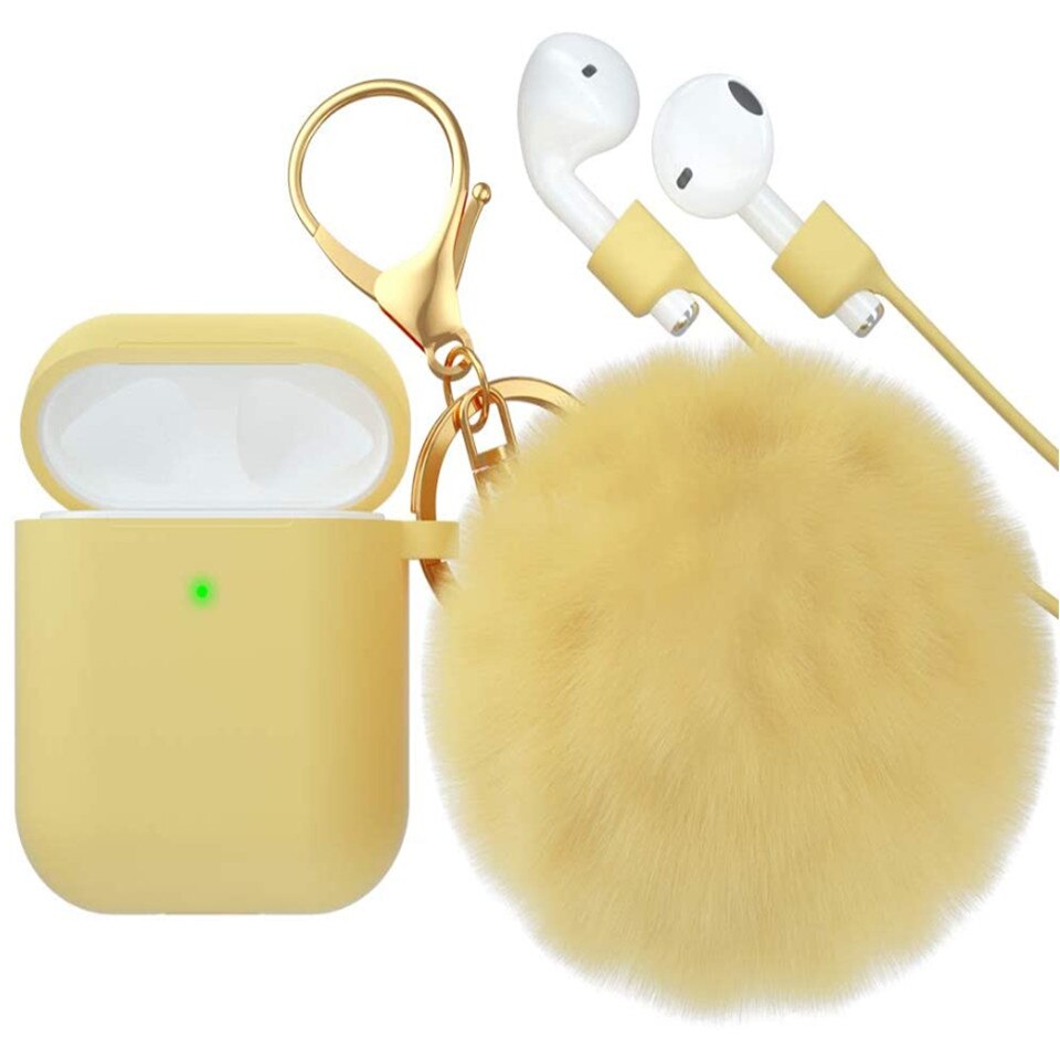 Soft Case for Airpods 2 aipods Cute girl Silicone protector airpods 2 Air pods Cover earpods Accessories Keychain Airpods 2 case - 200001619 United States / 1-2 yellow Find Epic Store