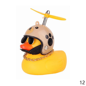 Car Goods Gift Broken Wind Helmet Small Yellow Duck Car Decoration Accessories Wind-breaking Wave-breaking Duck Cycling Decor bobble head - 200003311 I Find Epic Store