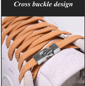 Cross Buckle Lock Elastic Shoelaces 1 Second Quick Quality Metal No Tie Shoelace Kids Adult Leisure Sneakers Flat Lazy Laces - 3221015 Find Epic Store