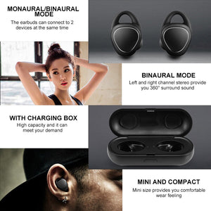 TWS Bluetooth 5.0 Earphones Portable TWS Wireless Stereo Earbuds Mini In-Ear Sport Noise Reduction Earphones with Charging Box - 63705 Find Epic Store