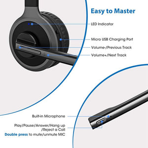 Business M5 Pro Wireless Headphones Bluetooth Over-ear Clear Noise Cancelling Headphones With Microphone&Charging Case - 63705 Find Epic Store