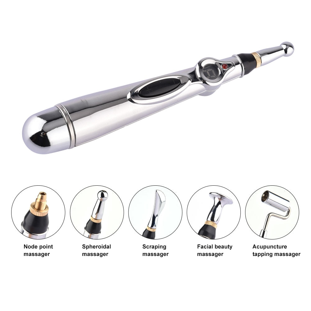 Electric Acupuncture Magnet Therapy Pen Acupuncture Pen 5 Massage Heads Body Massage Meridian Energy Pen Pain Relief 9 Gears - 200367162 Find Epic Store