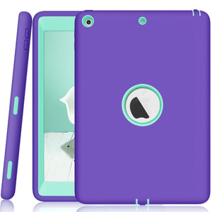 For New iPad 9.7" 2017 Case Cover, High-Impact Shock Absorbent Dual Layer Silicone+Hard PC Bumper Protective Case A1822/A1823 - 200001091 Purple and Mint / United States Find Epic Store