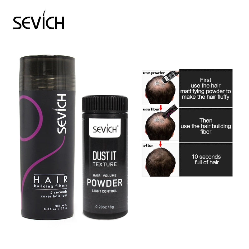 Sevich Loss Hair Thicken Extension Hair Building Fiber Powder 25g + Fluffy Thin Hair Powder Dust Hairspray Increases Hair 50ml - 200001174 Find Epic Store