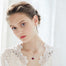 Fuchsia Heart Pendant Necklace with Crystal Feather Necklace - 200000162 Find Epic Store