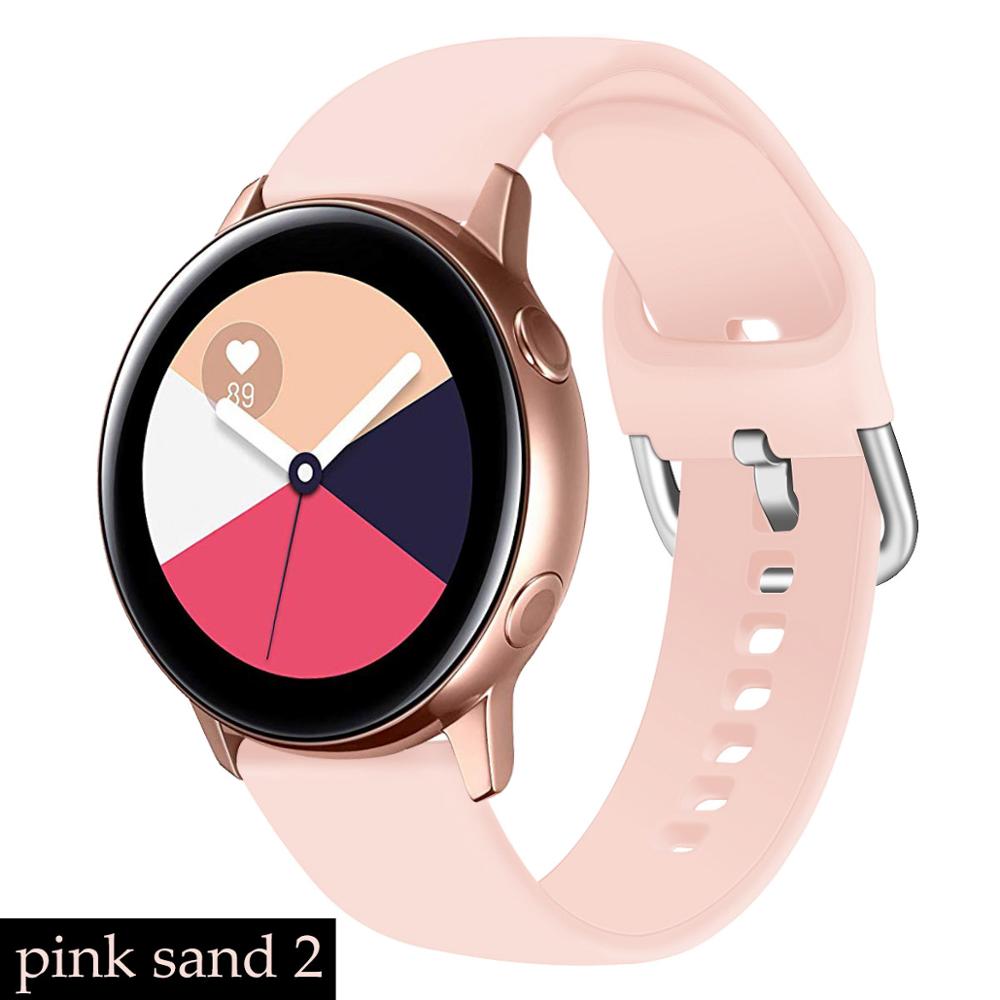 HUAWEI watch gt2/2e/pro strap For Samsung Galaxy watch 3 45mm 41mm active 2 46mm 42mm Gear s3 silicone bracelet smart watch band - 200000127 United States / pink sand 2 / 22mm S Find Epic Store