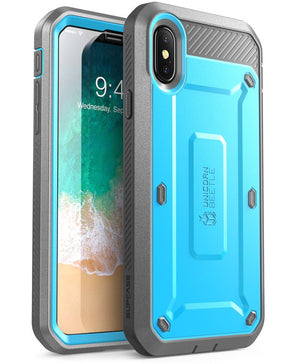 For iPhone X XS Case UB Pro Series Full-Body Rugged Holster Clip Case with Built-in Screen Protector For iphone X Xs - 380230 PC + TPU / Blue / United States Find Epic Store