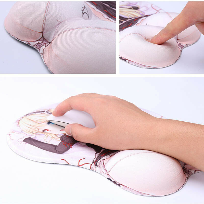 Anime 3D Mouse pad Wrist Rest Soft Silica gel Breast Sexy hip Office decor Japan Comic Peripheral Kawaii palymat - 708023 Find Epic Store