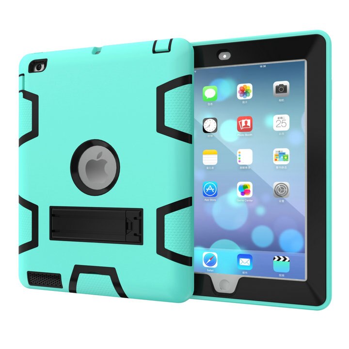 Case For Apple iPad 2 iPad 3 iPad 4 Cover High Impact Resistant Hybrid Three Layer Heavy Duty Armor Defender Full Body Protector - 200001091 Mint Green and Black / United States Find Epic Store