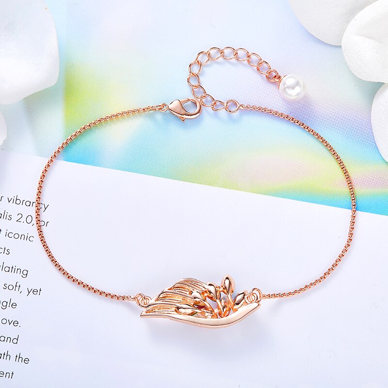 Women Bracelets Embellished with Crystals from Swarovski Luxury Rose Gold Color Chain Link Bracelet Phoenix Wing Charms Gift - 200000147 Find Epic Store