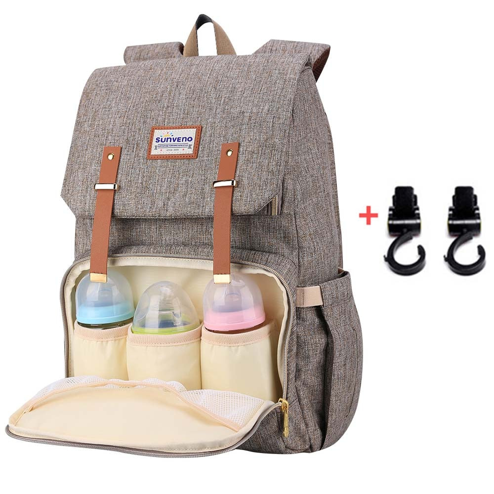 Fashion Diaper Bag Mommy Maternity Nappy Bag Large Capacity Travel Backpack Nursing Bag for Baby Care - 100001871 brown H / United States Find Epic Store